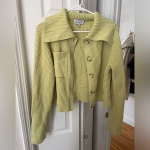 Green knit cardigan